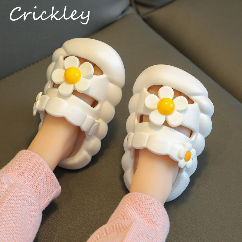 Nyári Virágok Gyerek kültéri papucsok Aranyos tömör EVA puha strandcipők kisgyermek lányoknak csúszásmentes, kényelmes gyerekpapucs