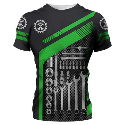 Ljetne muške strojne majice s kratkim rukavima Fashion Mechanic 3D sveobuhvatne majice s printom Unisex široke majice s kratkim rukavima Ulična odjeća Ležerna sportska majica 6XL
