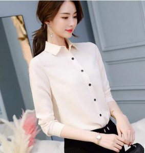 Blusas Mujer De Mod Μπλούζες μακρυμάνικο πέτο Λευκή μπλούζα γραφείο Γυναικείες μπλούζες εργασίας Μόδα ρούχα Blusas γυναικεία πουκάμισα B101111