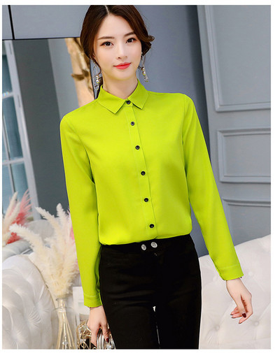 Blusas Mujer De Mod Μπλούζες μακρυμάνικο πέτο Λευκή μπλούζα γραφείο Γυναικείες μπλούζες εργασίας Μόδα ρούχα Blusas γυναικεία πουκάμισα B101111