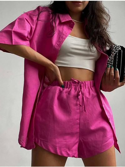 Ljetna ležerna trenirka Ženska kratka odijela Zelena ulična majica majica kratkih rukava Labave mini kratke hlače s uzicom Dvodijelni set