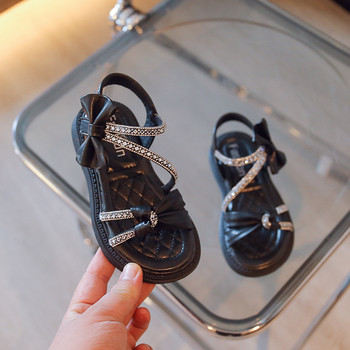 Παιδικά παπούτσια Princess Baby Girls Flat Bling Δερμάτινα σανδάλια Μόδα παγιέτες Soft Kids Dance Party Sparkly Shoes Crystal F05214