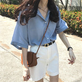 Bluze Cămăși Femei Vară All-match Solid Proaspăt Harajuku Casual Lejer Subțire Vintage Moda Simplu Femei Fete Chic Elegant