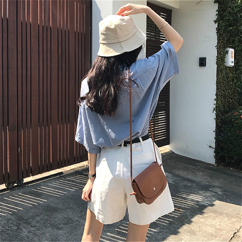 Bluze Cămăși Femei Vară All-match Solid Proaspăt Harajuku Casual Lejer Subțire Vintage Moda Simplu Femei Fete Chic Elegant