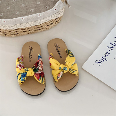 TaoziPapuci cu imprimeu la modă de vară pentru fetiță, din burete, confortabili, moale, casual, pentru interior și exterior