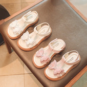 Fată Copii Sandale din piele Sandale cu platformă Copii Vară Pantofi fete Strass Fundă Sandale Copii Bej Roz Pantofi Fete F06073