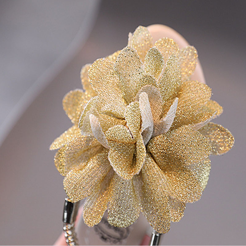 Suvised tüdrukute väikelaste sandaalid armsad lillelised libisemisvastased väikesed tüdrukud, sädelevad kroonlehed, slaidid Printsessi pulmapeo tantsukingad F06134