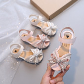 Σανδάλια για κορίτσια Παιδικά Μόδα χαμηλά τακούνια Παιδικά καλοκαιρινά παπούτσια για πάρτι Princess Casual Παπούτσια με φιόγκο Σανδάλια για κορίτσια Rhinestone F04142