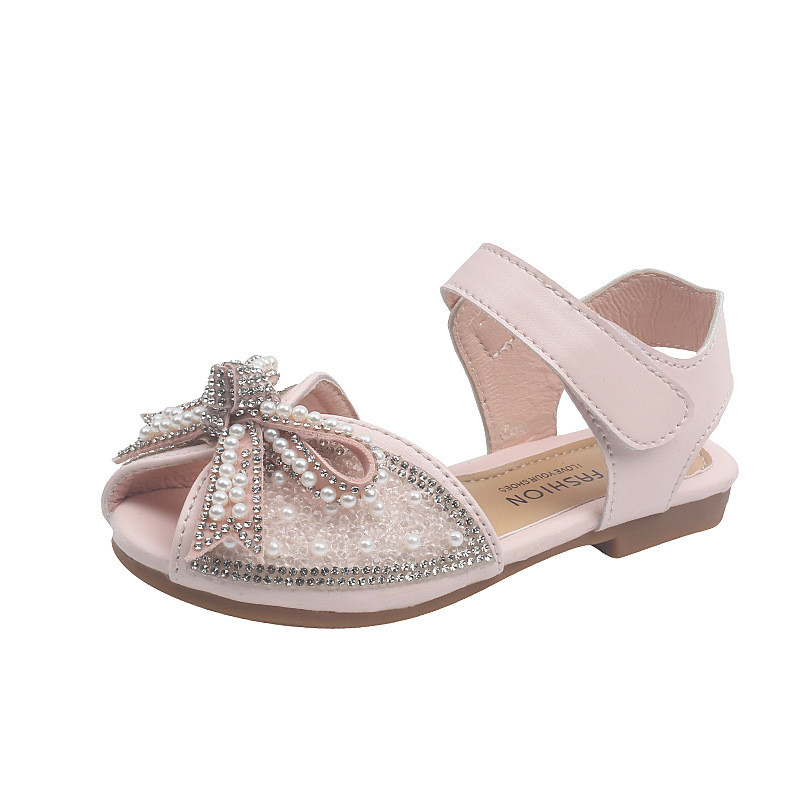 Σανδάλια για κορίτσια Παιδικά Μόδα χαμηλά τακούνια Παιδικά καλοκαιρινά παπούτσια για πάρτι Princess Casual Παπούτσια με φιόγκο Σανδάλια για κορίτσια Rhinestone F04142