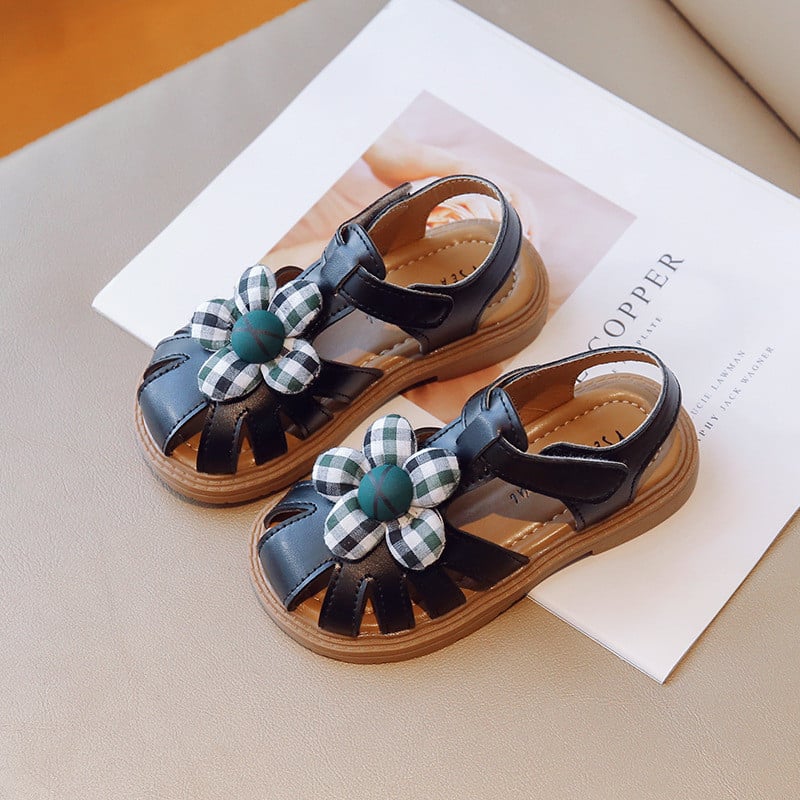 2023 Kvaliteetsed Tüdrukute Sandaalid Lilled Magusad Pehmed Laste Rannajalatsid Lapsed Armsad Suvised Lillelised sandaalid Printsess Fashion G04152