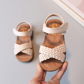Бебешки гладиаторски плажни сандали Плоски ежедневни дишащи тъкани римски обувки Летни детски обувки 2022 Плажни детски сандали за момичета F02121