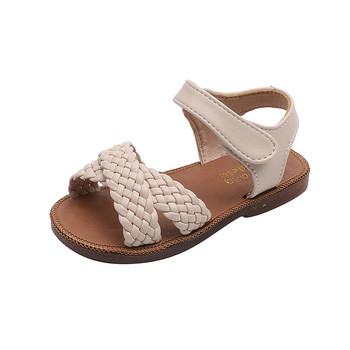 Бебешки гладиаторски плажни сандали Плоски ежедневни дишащи тъкани римски обувки Летни детски обувки 2022 Плажни детски сандали за момичета F02121