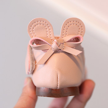 2022 Νέα επώνυμα πέδιλα για κορίτσια με κλειστά δάχτυλα Cut Out PU Δερμάτινο σανδάλι Παιδικά παπούτσια για κορίτσι Fashion Bunny Ears Βρεφικά σανδάλια F02252