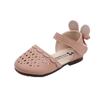 2022 Нова марка Сандали за момичета със затворени пръсти Изрязани сандали от PU кожа Детски обувки за момичета Модни бебешки сандали с ушички на зайци F02252