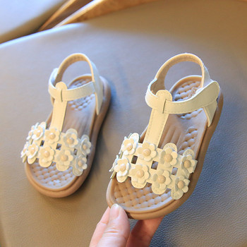 Красиви обувки с апликации Момиче 2023 Летни ваканционни сандали за тийнейджъри Момичета Бебешки обувки за момиче Училищни детски обувки с T-образни връзки G04093