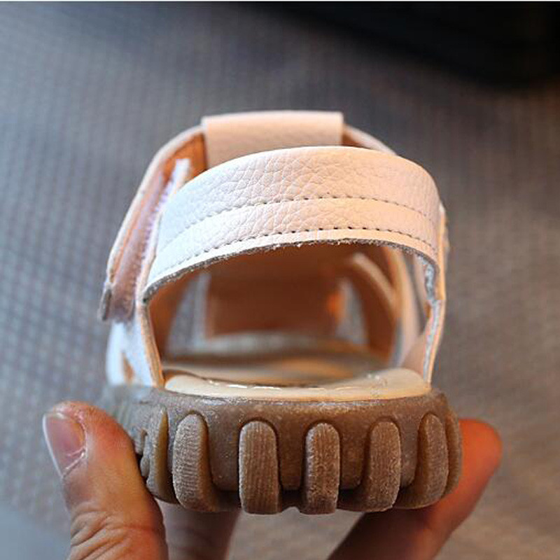 Izmērs 21-30 Toddler Zēnu Sandales Bērnu Vasaras Pludmales Kurpes Zēniem Mīkstas PU ādas Sandales ar slēgtu purngalu