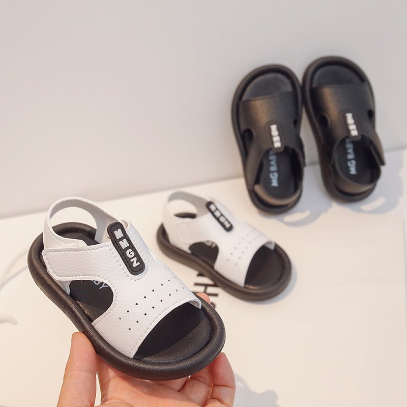 Sandale sport negre de vară pentru băiat, cu fund moale, anti-alunecare, cu vârf deschis, bej, pentru fată, pantofi de plajă casual, încălțăminte pentru copii, G04112