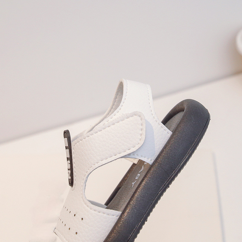 Sandale sport negre de vară pentru băiat, cu fund moale, anti-alunecare, cu vârf deschis, bej, pentru fată, pantofi de plajă casual, încălțăminte pentru copii, G04112