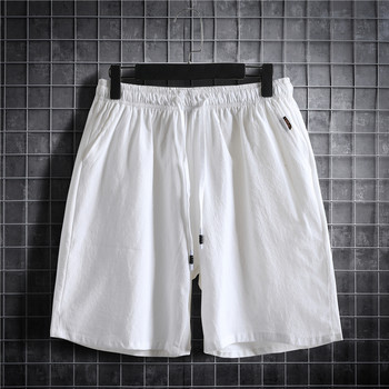 Ανδρικό σορτς M-5XL Plus Size Ελαστική μέση με κορδόνι Αθλητικά ρούχα Απλό χρώμα Βαμβακερό λινό Casual κοντό παντελόνι Καλοκαιρινά ρούχα