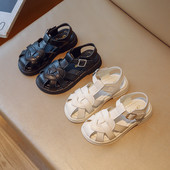 Παιδικά παπούτσια με μαλακή σόλα Καλοκαιρινό λουράκι T με κλειστά δάχτυλα Παιδικά παπούτσια αγάπης για κορίτσια Πλεκτά Princess Αντιολισθητικά σανδάλια παραλίας G03291