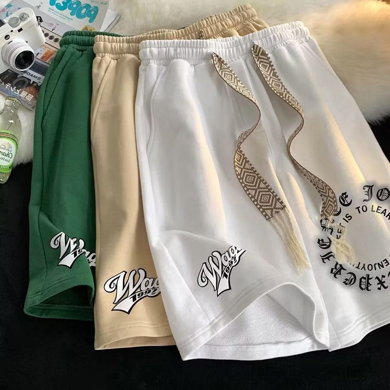 Pantaloni scurți de vară 2023 pentru bărbați, modă coreeană, pantaloni scurți verzi, Harajuku High Street, îmbrăcăminte pentru bărbați, pantaloni scurți, acasă, pantaloni