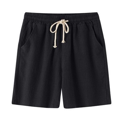 Pantaloni scurți subțiri de primăvară pentru bărbați, pantaloni de trening Tether din bumbac și in pentru alergare, fitness, haine pentru bărbați