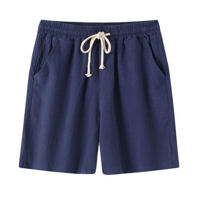 Pantaloni scurți subțiri de primăvară pentru bărbați, pantaloni de trening Tether din bumbac și in pentru alergare, fitness, haine pentru bărbați