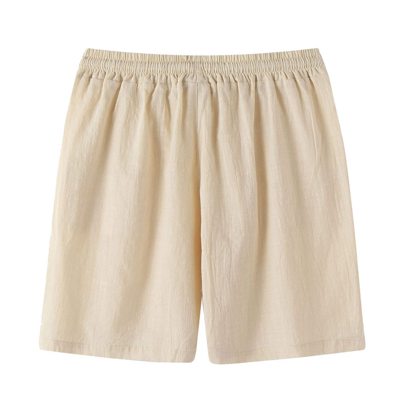 Pantaloni scurți subțiri de primăvară pentru bărbați, pantaloni de trening Tether din bumbac și in pentru alergare, fitness, haine pentru bărbați