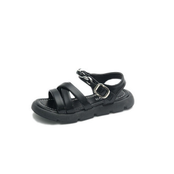 2023 Fashion Chain παπούτσια για παιδικά κορίτσια Μαύρα μπεζ καλοκαιρινά παπούτσια παραλίας για κορίτσια με μαλακό κάτω μέρος Παιδικά παπούτσια Princess sandals G02173