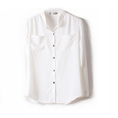 2019 Casual Femei Bluze Maneca lunga Camasa alba Bluza din sifon