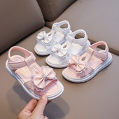 Fată Sandală Copil Vară Elegantă Bling Strasuri Petrecere Printesă Pantofi de plajă Drăguț Bowknot Pantofi de școală pentru copii Toc plat F05201