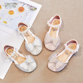 Városbarát Princess szandál lányoknak Strasszkő gyöngy masni divat Születésnapi buli Cipők Lány Új utazás Strand lábbeli G05172