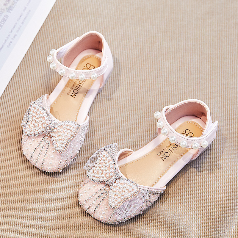 Városbarát Princess szandál lányoknak Strasszkő gyöngy masni divat Születésnapi buli Cipők Lány Új utazás Strand lábbeli G05172