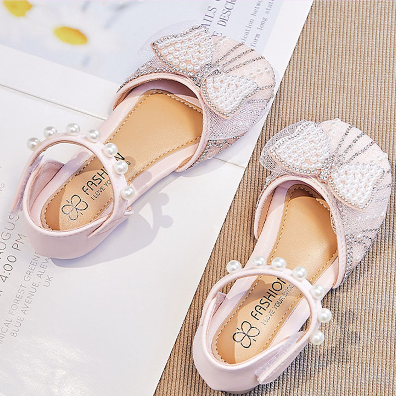 Városbarát Princess szandál lányoknak Strasszkő gyöngy masni divat Születésnapi buli Cipők Lány Új utazás Strand lábbeli G05172