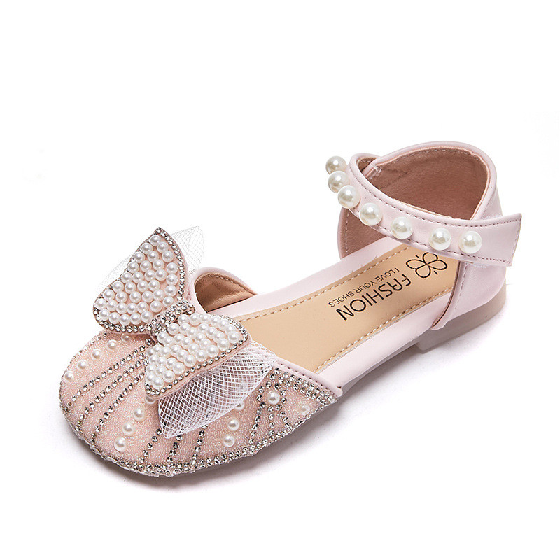 Városbarát Princess szandál lányoknak Strasszkő gyöngy masni divat Születésnapi buli Cipők Lány Új utazás Strand lábbeli G05172