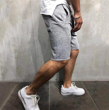 Ανδρικό μονόχρωμο μονόχρωμο σορτς με κορδόνια χιπ χοπ Streetwear Ανδρικά γυμναστήρια κοντό αθλητικό παντελόνι Joggers αθλητικά σορτς