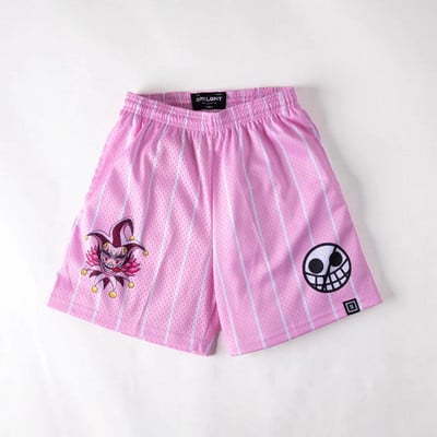 Japanske anime kratke hlače za trčanje, ljetne kratke hlače za plažu, široke, ležerne dnevne kratke hlače za teretanu za muškarce, kratke hlače za trčanje s 3D vragovim printom