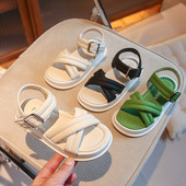 Little Kids Sandals 2023 Summer Παιδικά Μονόχρωμα Υπαίθρια Παπούτσια Παραλίας Φοιτητικά Κοριτσίστικα Μαλακή σόλα Αντιολισθητική Αντιολισθητική Σόλα G05143