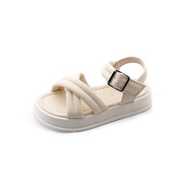 Малки детски сандали 2023 Летни детски едноцветни плажни обувки на открито Студентски момичета Мека подметка Каузални пързалки против плъзгане G05143