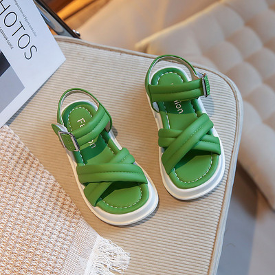 Little Kids Sandals 2023 Summer Παιδικά Μονόχρωμα Υπαίθρια Παπούτσια Παραλίας Φοιτητικά Κοριτσίστικα Μαλακή σόλα Αντιολισθητική Αντιολισθητική Σόλα G05143