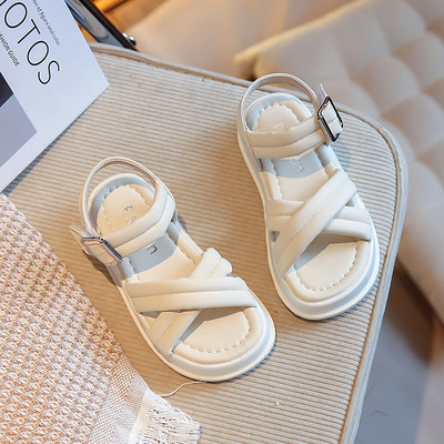 Little Kids Sandals 2023 Summer Παιδικά Μονόχρωμα Υπαίθρια Παπούτσια Παραλίας Φοιτητικά Κοριτσίστικα Μαλακή σόλα Αντιολισθητική Αντιολισθητική Σόλα G05143