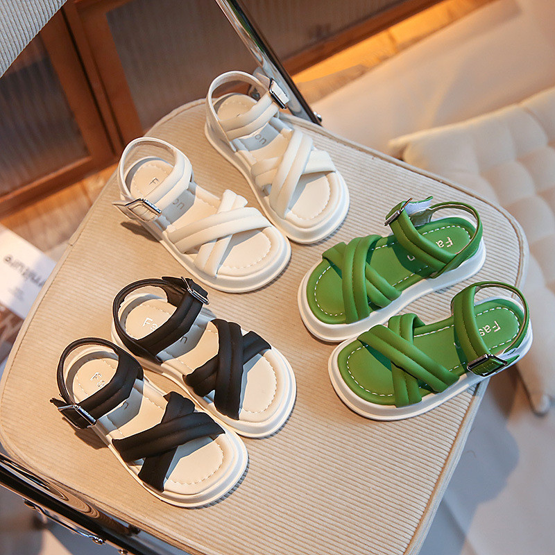 Little Kids Sandals 2023 Summer Παιδικά Μονόχρωμα Υπαίθρια Παπούτσια Παραλίας Φοιτητικά Κοριτσίστικα Μαλακή σόλα Αντιολισθητική Αντιολισθητική Σόλα G05143