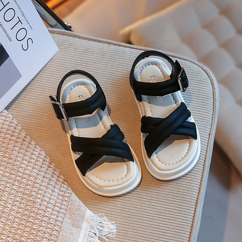 Little Kids Sandals 2023 Summer Παιδικά Μονόχρωμα Υπαίθρια Παπούτσια Παραλίας Φοιτητικά Κοριτσίστικα Μαλακή σόλα Αντιολισθητική Αντιολισθητική Σόλα G05143