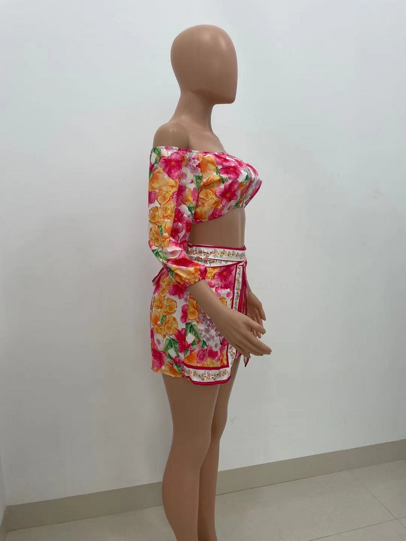 Felyn 2022 Naujas, garsus prekės ženklas, 2 vnt. Moteriški spaudiniai, trumpi viršutiniai ir trumpi šortai, vasariniai paplūdimio komplektai