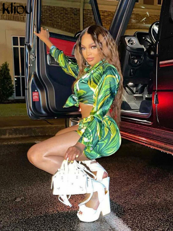 Kliou lakooniline värskendav kaheosaline komplekt naiste sügisene hipsterprinteriga vaba topp+Harajuku õhuke seksikas elastne vöökoht püksid tänavakomplekt