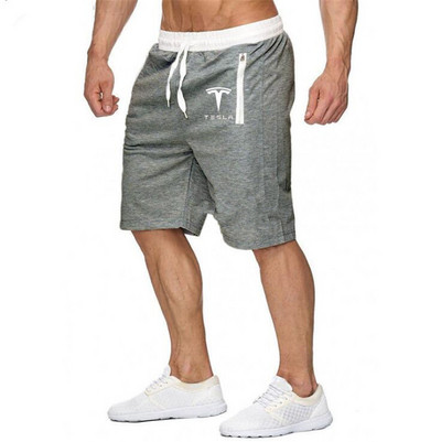 Reducere de vară Pantaloni scurți de alergare pentru bărbați 2023 Pantaloni scurți de alergare pentru bărbați, cu imprimeu cu logo Tesla Motors, pentru bărbați.