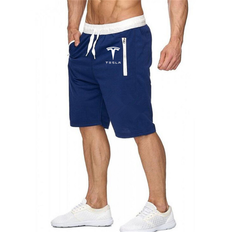 Reducere de vară Pantaloni scurți de alergare pentru bărbați 2023 Pantaloni scurți de alergare pentru bărbați, cu imprimeu cu logo Tesla Motors, pentru bărbați.