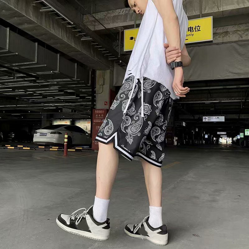 HipHop Σορτς Ανδρικά Μπαντάνα Μεγάλο Χαλαρό Κορδόνι Καλοκαιρινό Κοντό Ανδρικό Hip Hop ίσιο καθημερινό κοντό παντελόνι παραλίας 2023