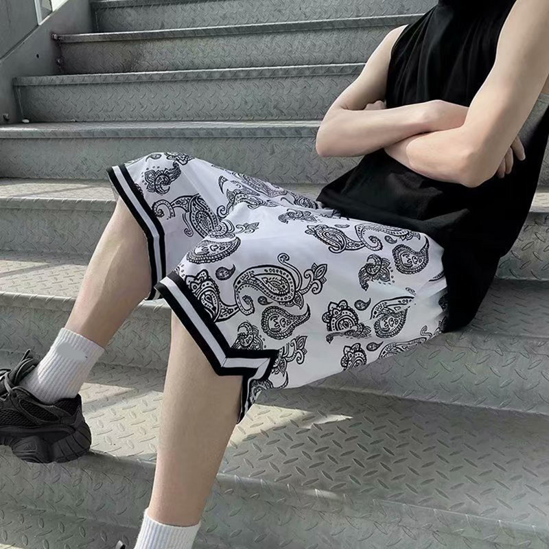 HipHop Σορτς Ανδρικά Μπαντάνα Μεγάλο Χαλαρό Κορδόνι Καλοκαιρινό Κοντό Ανδρικό Hip Hop ίσιο καθημερινό κοντό παντελόνι παραλίας 2023