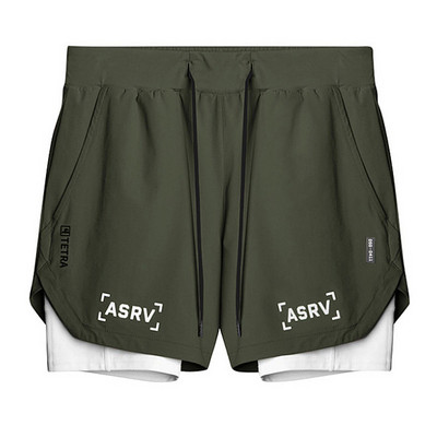 Pánske 2 v 1 rýchloschnúce šortky do posilňovne, jogging, fitness, tréning, plážové šortky, pánske letné športové cvičebné nohavice